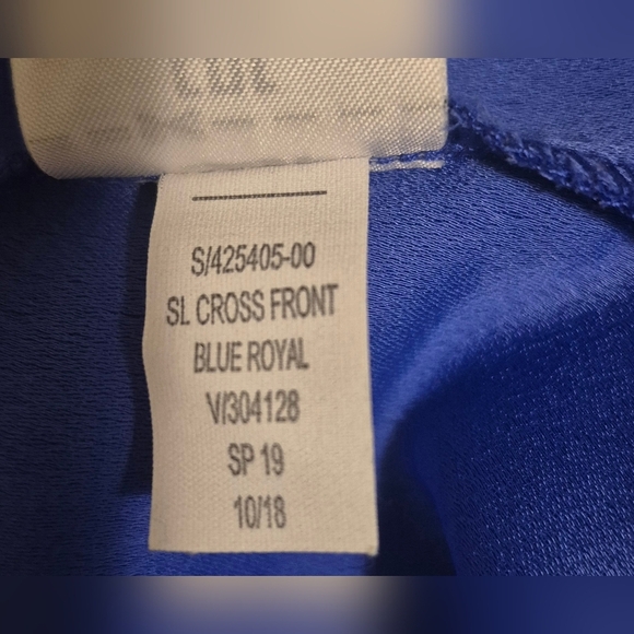 Banana Republic Cross Front Ruffle Royal Blue Sleeveless Top - Picture 6 of 6